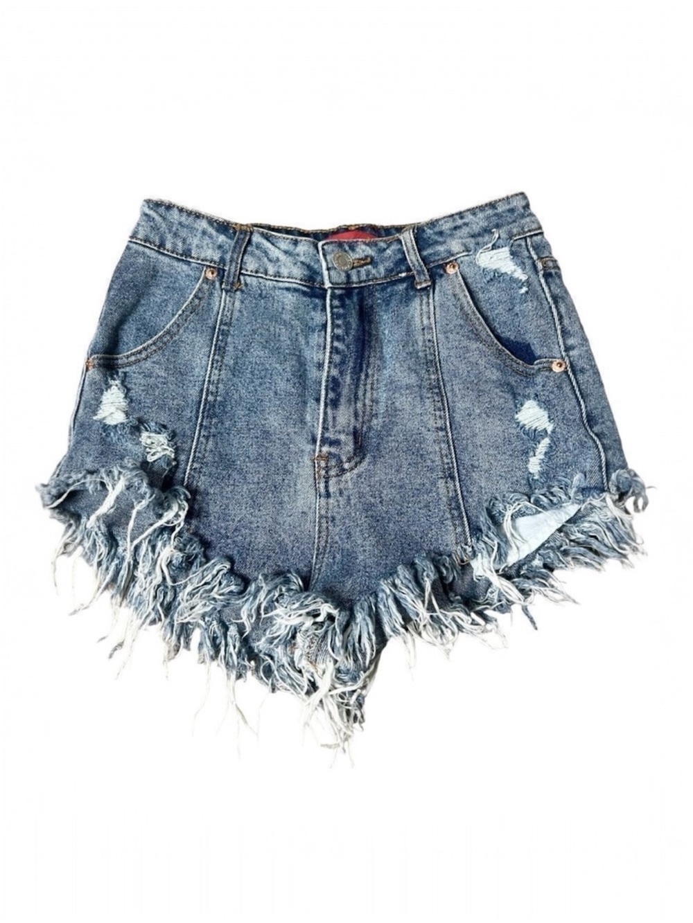 Signature 8 Women’s High Rise Distressed Raw Hem Denim Jean Shorts S8900 Small